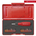 ไขควงชุด PB Swiss Tools รุ่น PB 8510.R-30 SET ด้ามฟรีปรับซ้ายขวา แกนสั้น พร้อมดอกไขควง 20 ดอก