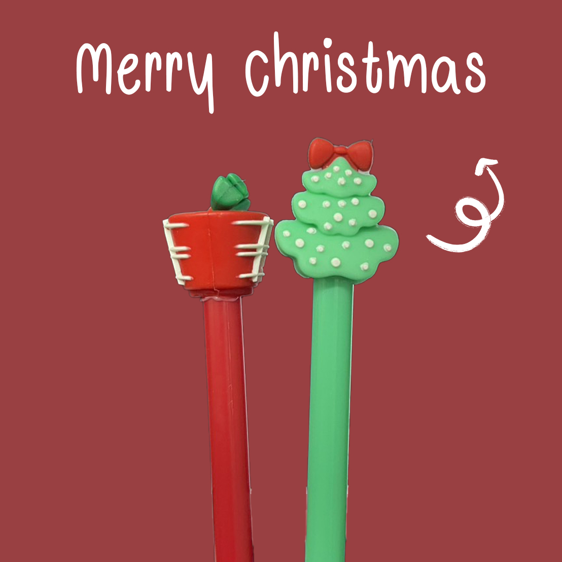 🎅❄ปากกาเจล❄🎅New Christmas V.2 🔵ไส้ดำ 0.5📌สุ่มคละลาย✔️พร้อมส่งในไทย ปากกาลายการ์ตูน ปากกาลูกลื่น