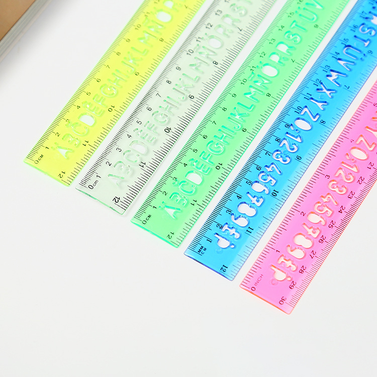 📏🔥ไม้บรรทัดสี 30cm🔥ฉลุ อักษรอังกฤษABC📌คละสี ✔️พร้อมส่งในไทย เครื่องเขียน เสริมทักษะ
