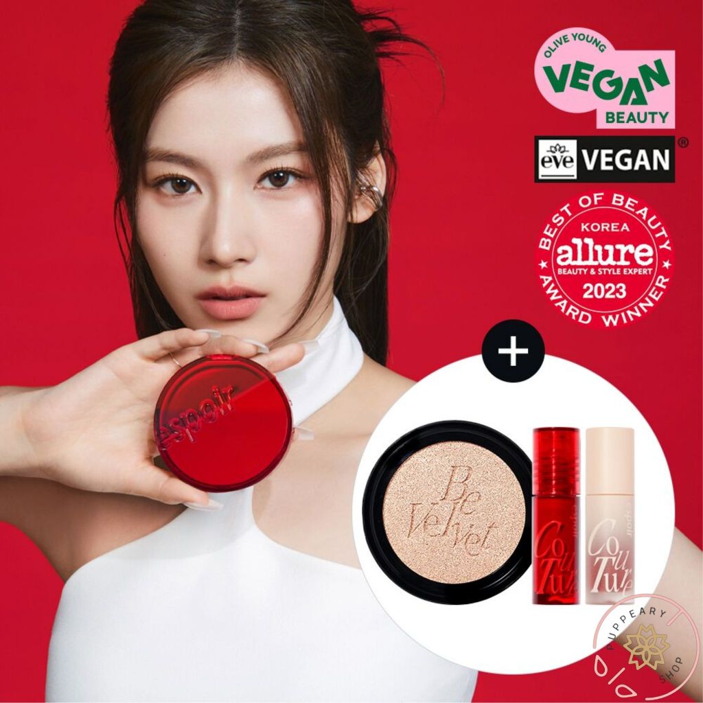 Espoir Pro Tailor Be Velvet Cover Cushion + Refill + Mini Lip #21 Ivory