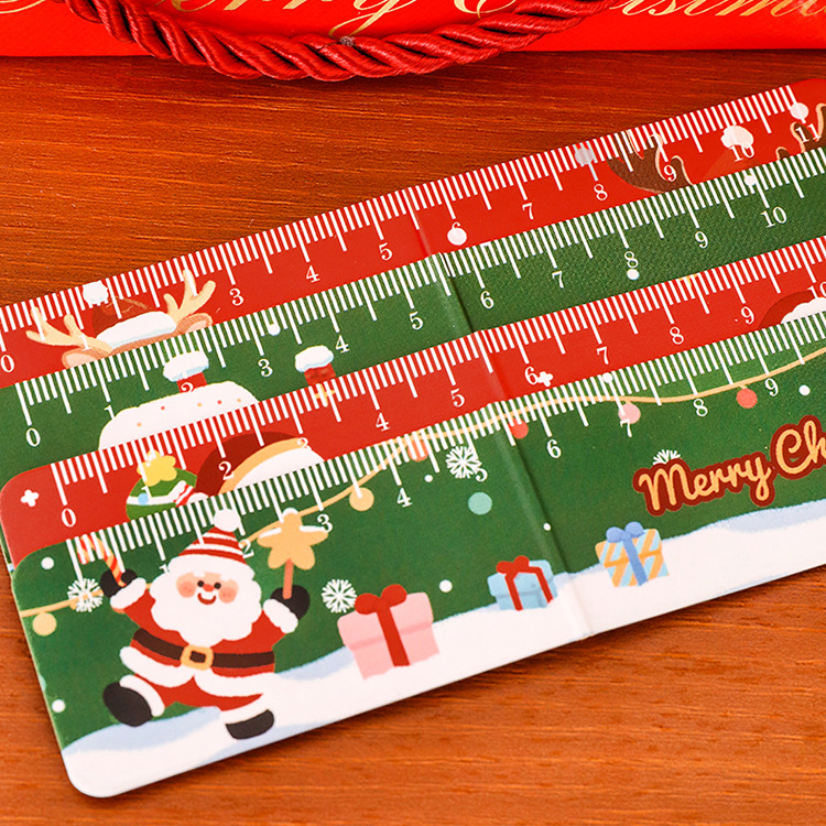 🎄📏ไม้บรรทัดพับแม่เหล็กคริสต์มาส⛄11ซม. ลายน่ารักใช้งานสะดวก เหมาะเป็นของขวัญปีใหม่ 🎁✨Merry Christmas
