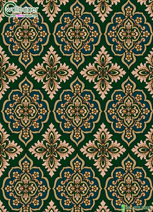 Wallpaper ลายหลุยส์สีเขียว