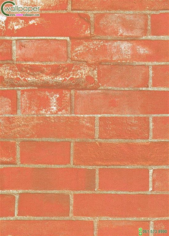 วอลเปเปอร์ติดผนังลายอิฐสีแดง-ส้ม