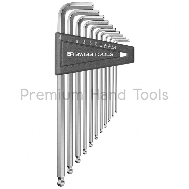 PB Swiss Tools PB 212ZLH-12 ประแจหกเหลี่ยมชุด หัวบอล ยาว เบอร์ 1/20" - 5/16" 12 ตัวชุด ชุดใหญ่ยอดนิยม
