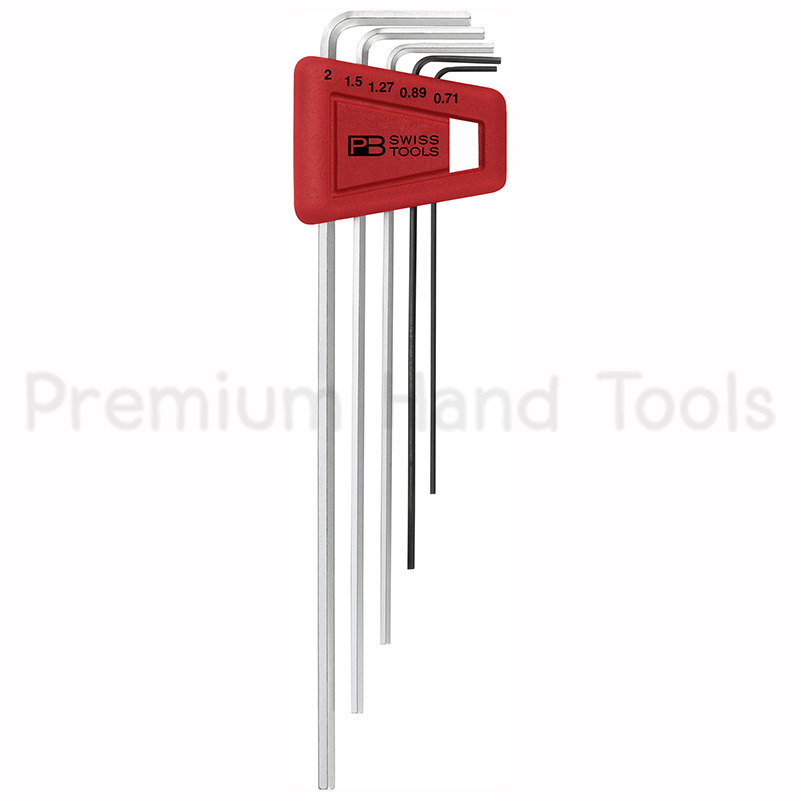 PB Swiss Tools PB 211H-2 ประแจหกเหลี่ยมชุด หัวตัด ยาว เบอร์ 0.71-2 มิล 5 ตัวชุด