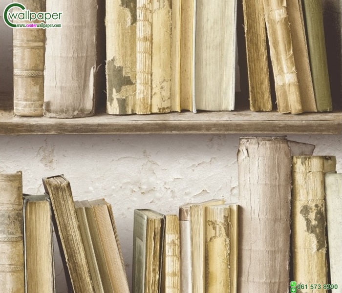 วอลเปเปอร์ติดผนังลายชั้นหนังสือ