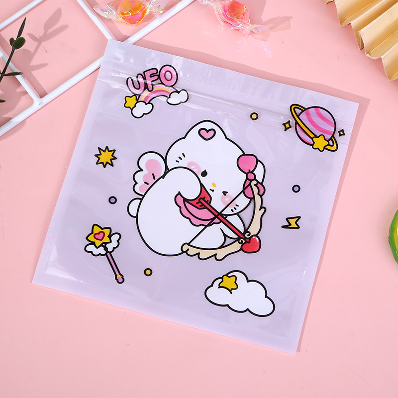 🌈ถุงซิปล็อค🌈แบบรูด พลาสติก กันน้ำ ลายการ์ตูน 13.5x13.5cm📌เลือกลาย✔️พร้อมส่งในไทย ซองใส่เครื่องเขียน ซอง