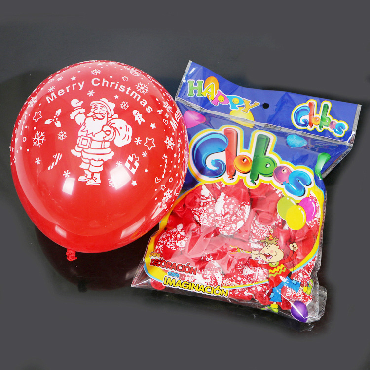 🎈ลูกโป่งยางสี🎄Merry Christmas 10นิ้ว📌เลือกหลายสี ชิ้นละ 2 บาท✔️พร้อมส่ง Ohwowshop ตกแต่ง วันเกิด