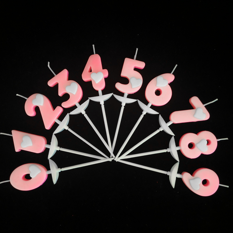 🎂เทียน Happy birthday ตัวเลข ชมพูหัวใจ 1 ชิ้น ราคาชิ้นละ 4 บาท📌เลือกแบบ ✔️พร้อมส่ง Ohwowshop เทียนวันเกิด เทียนสี HBD