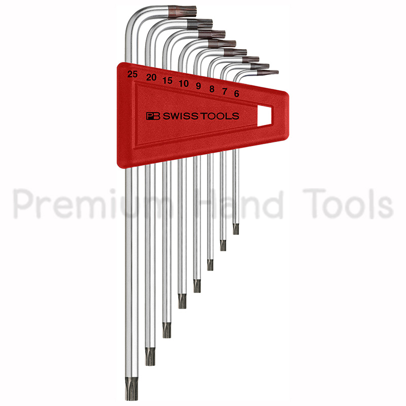 ประแจดาวTORXแบบมีรู ชุด PB Swiss Tools แกนยาว รุ่น PB 411.BH 6-25 (8 ตัว/ชุด)
