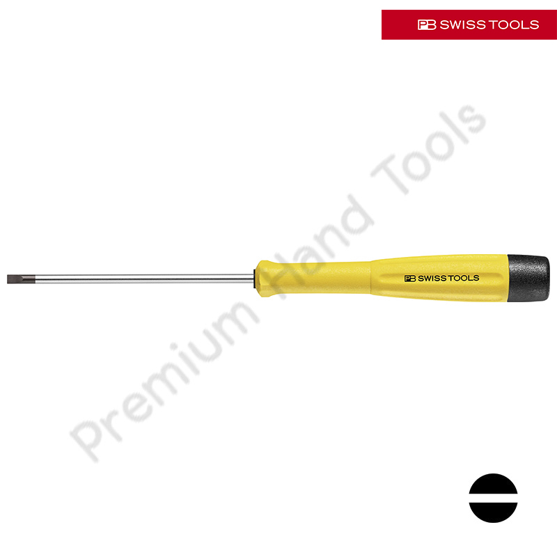 PB Swiss Tools PB 8128 ESD *NEW ITEM ไขควงกันอิเลคทรอนิกส์ ปากแบน กันไฟฟ้าสถิตย์ ด้ามยาง หัวด้ามหมุนได้