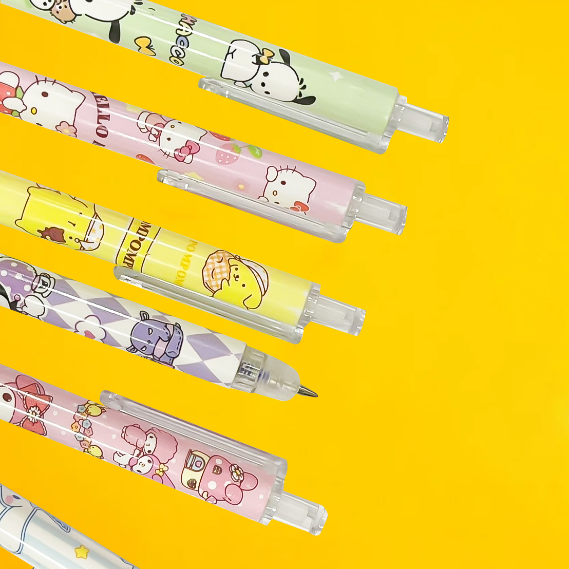 ✨ปากกาแบบกดลบได้ลาย🌈 Sanrio💜เขียนลื่น ลบง่าย 📌สุ่มคละลาย✅พร้อมส่งในไทย กดได้ลบได้ คิวท์มากก