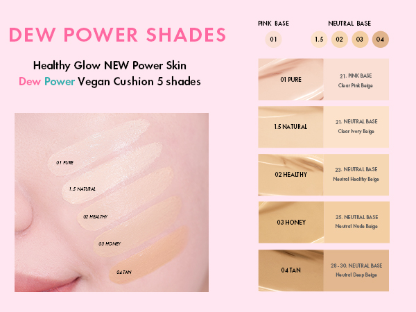 Amuse Dew Power Vegan Cushion SPF50+ PA+++ 15 g. #02 Healthy