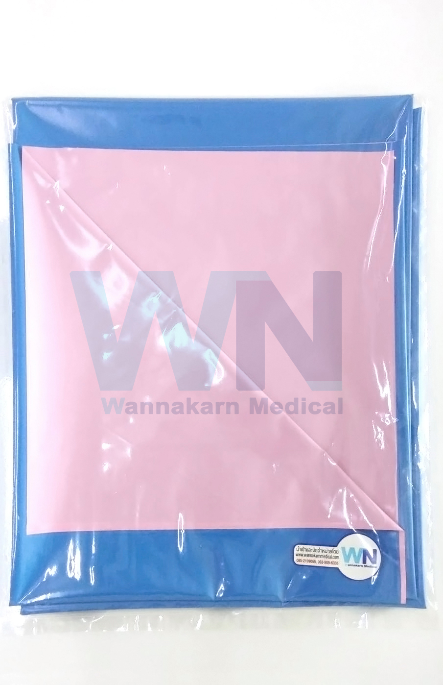 ผ้ายางกันเปื้อน WN Medical ขนาด 90x150 cm สีน้ำเงิน-ชมพู