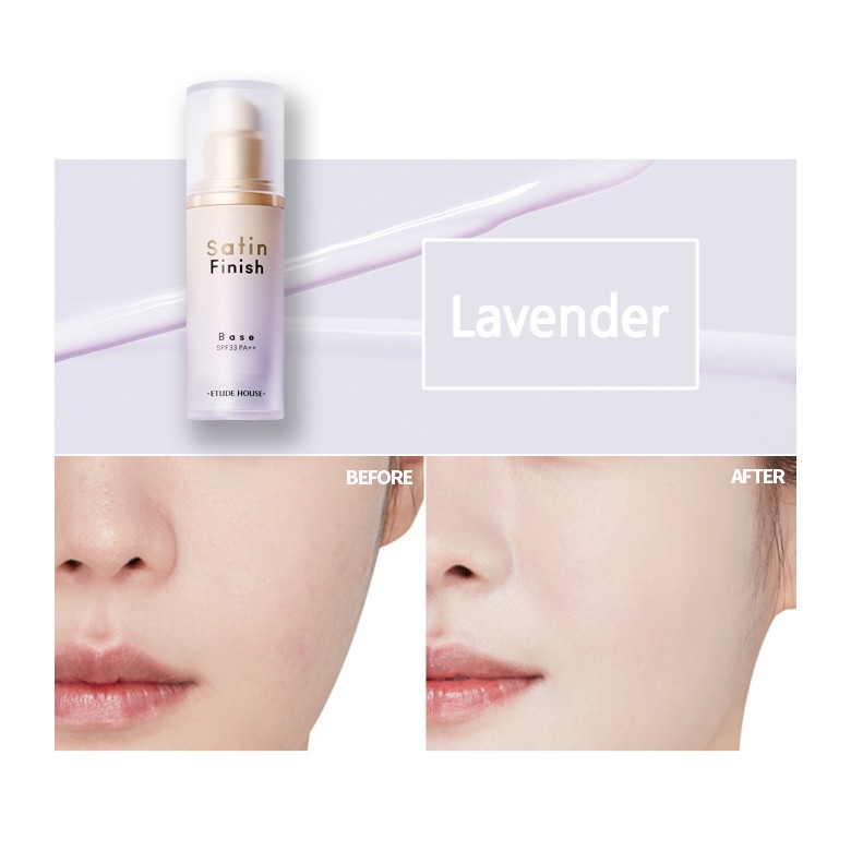 Etude House Satin Finish Base SPF33 PA++ 30 g. #Lavender - ม่วง : ปรับผิว ให้สว่างขาว