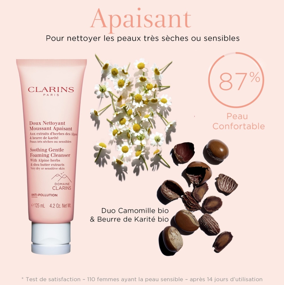 Clarins Doux Nettoyant Moussant Apaisant 125 ml.