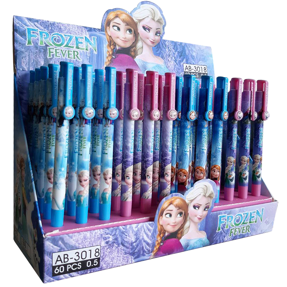 สั่ง4แท่งได้ยกแพ็ค*ปากกากดแฟนซี ซีรีส์ โฟรเซ่น ไส้สีน้ำเงิน หัวเล็ก แท่งละ 9 บาท สุ่มลาย 📦✔️พร้อมส่ง เครื่องเขียน