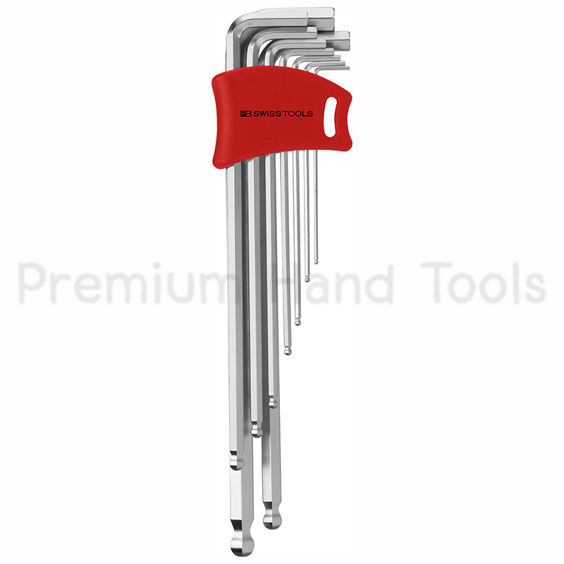 PB Swiss Tools PB 212LDH-10 ประแจหกเหลี่ยมชุด หัวบอล ยาว เบอร์ 1.5-10 มิล 9 ตัวชุด พร้อม Socket แบบใหม่