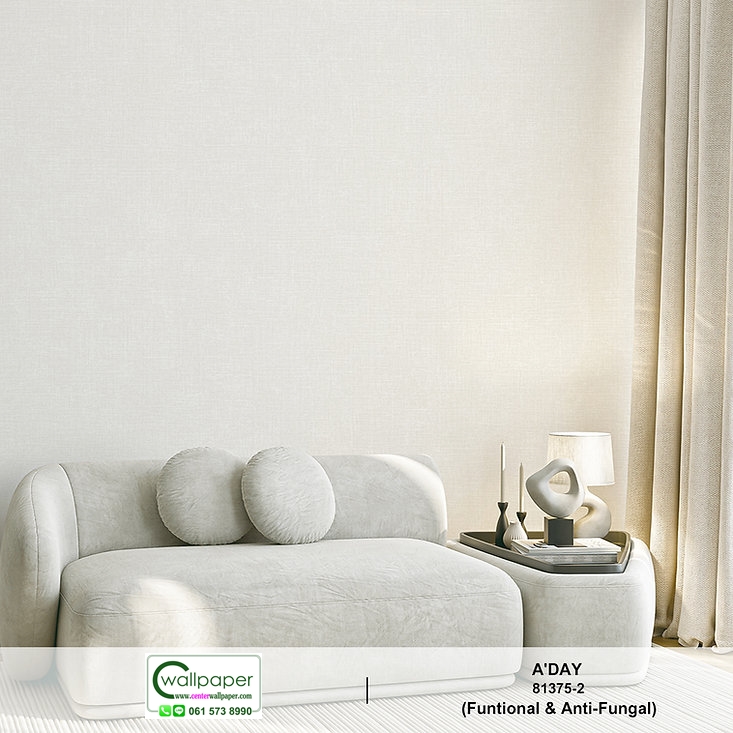 วอลเปเปอร์ลายผ้า สีเทาอ่อน No.81375-2