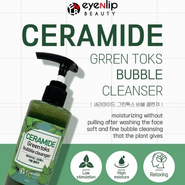 Eyenlip Ceramide Toks Bubble Cleanser 200 ml. #Green Toks