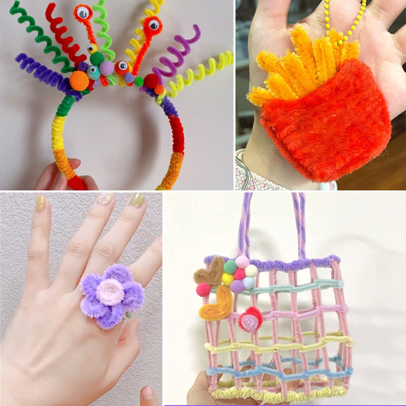 (100ชิ้น)🌈ลวดกำมะหยี่⭐งานDIY และอุปกรณ์สร้างสรรค์งานประดิษฐ์ต่างๆ 0.6mm ยาว30cm สำหรับงานฝีมือ✅พร้อมส่ง Ohwowshop สีสันสดใส สินค้าขายดี