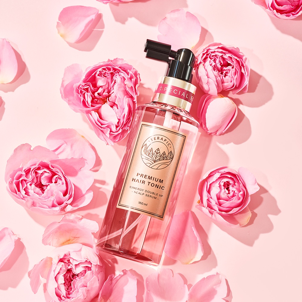 Terapic Premium Hair Tonic Synergy Double Up Scalp Serum 160 ml. สีชมพู