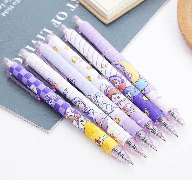 🌈ปากกากดเจลดำ ลายการ์ตูน แฟนซี📌สุ่มลายตามแบบสินค้า ⚫ไส้สีดำ0.5✔️พร้อมส่งในไทย ปากกากด ปากกาลายการ์ตูน