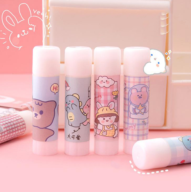 🌈กาวแข็งลายการ์ตูน🌈ปลอดสารพิษ ชิ้นละ 4 บาท ✔️พร้อมส่ง (🎲คละลาย) Ohwowshop กาว เครื่องเขียน