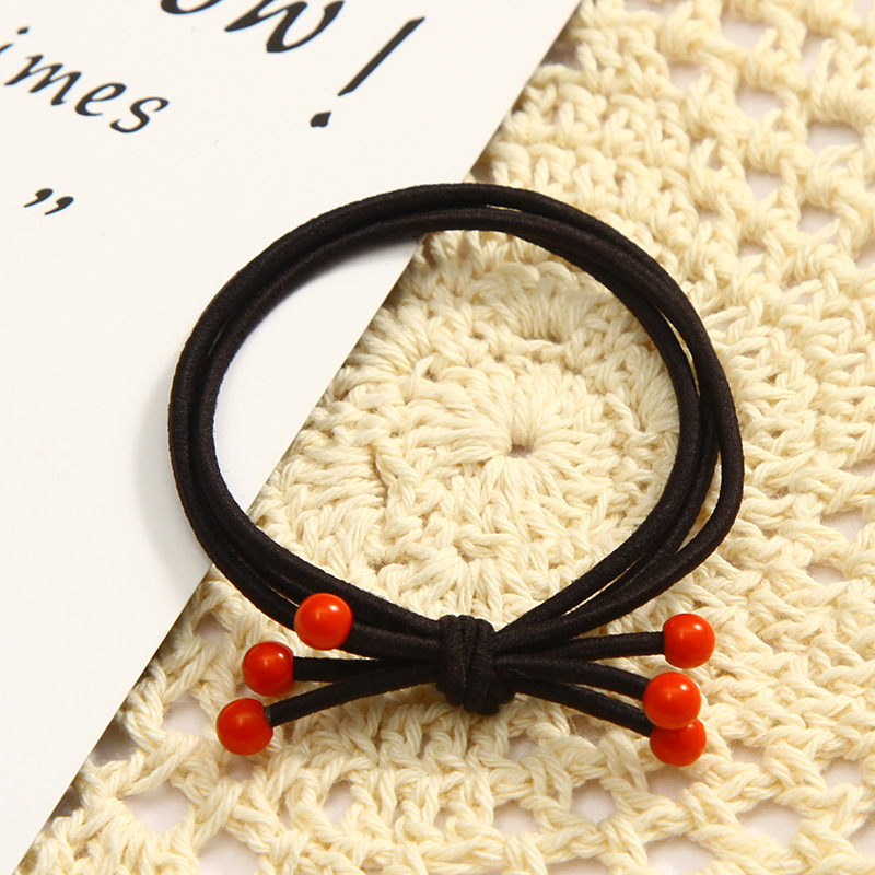 🔴ยางยืดรัดผม🔴สามสายลูกปัดแดง ชิ้นละ 1 บาท ✔️พร้อมส่ง Ohwowshop หนังยางรัดผมเกาหลี ยางรัดผมไสต์เกาหลี