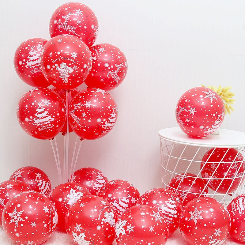 🎈ลูกโป่งยางสี🎄Merry Christmas 10นิ้ว📌เลือกหลายสี ชิ้นละ 2 บาท✔️พร้อมส่ง Ohwowshop ตกแต่ง วันเกิด