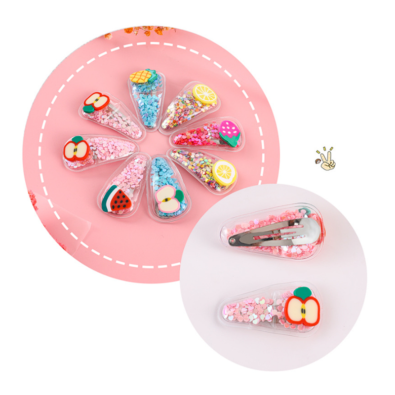 🌈🍉กิ๊บติดผม🍊⭐กลิตเตอร์ ลายผลไม้ หลากสี📌สุ่มคละลาย ราคา 4 บาท✔️พร้อมส่ง ohwowshop เครื่องประดับ ผม หนีบ