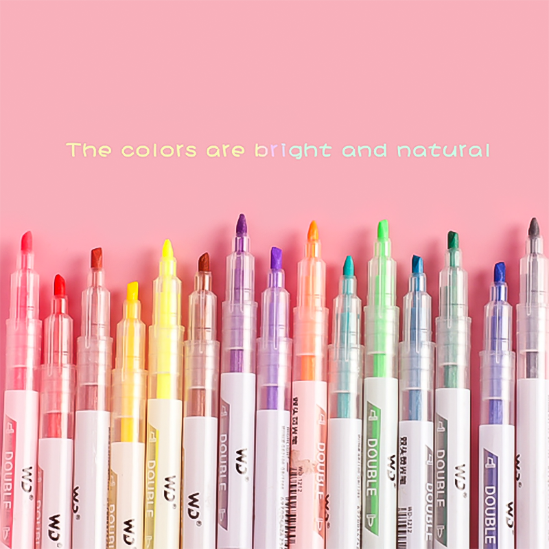 ปากกาไฮไลท์ 2 ด้านหลากสี 1 ชิ้น สุ่มสี ชิ้นละ 3 บาท ไฮไลท์ Ohwowshop