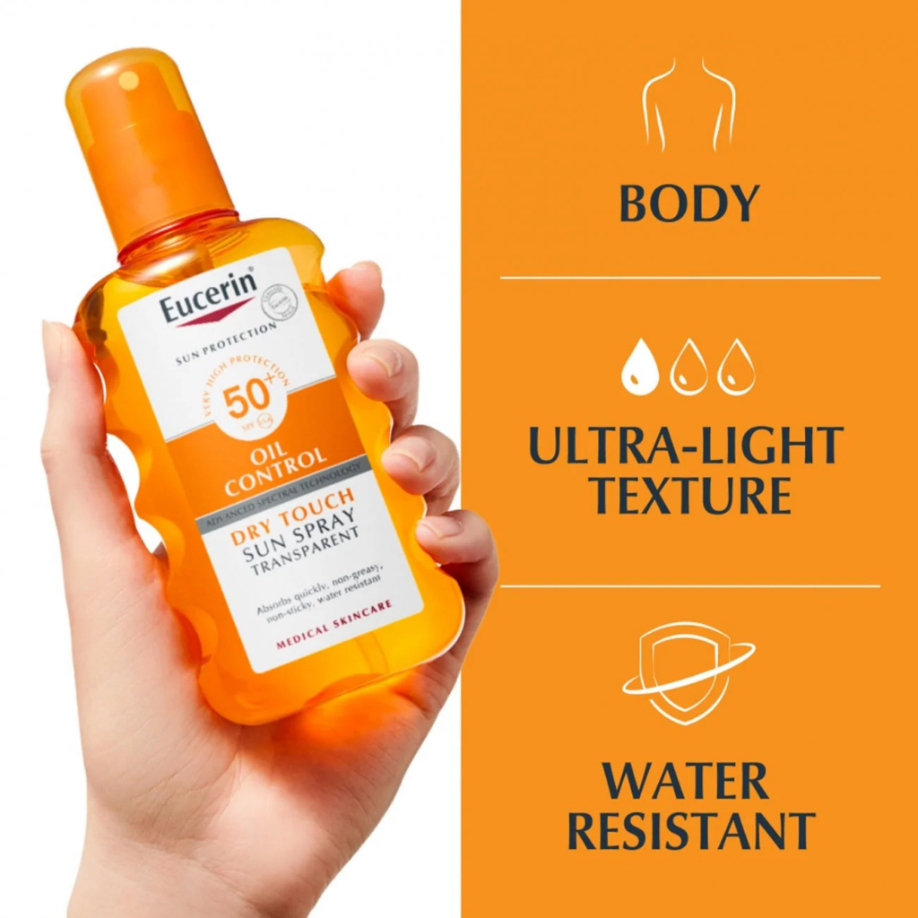 Eucerin Sun Oil Control Dry Touch Sun Spray Transparent SPF50+ 200 ml.