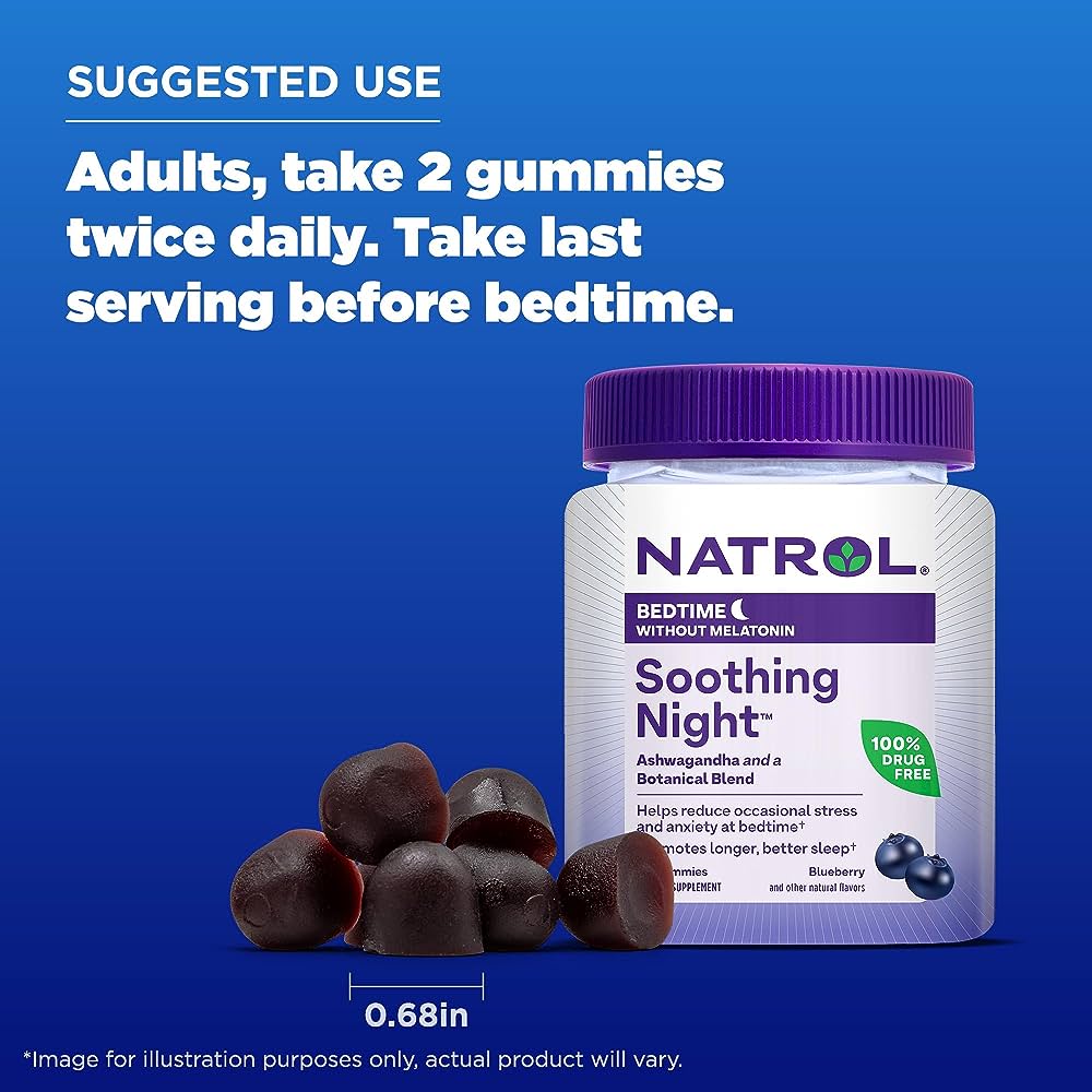 Natrol Soothing Night Blueberry Gummies Without Melatonin 50 Gummies