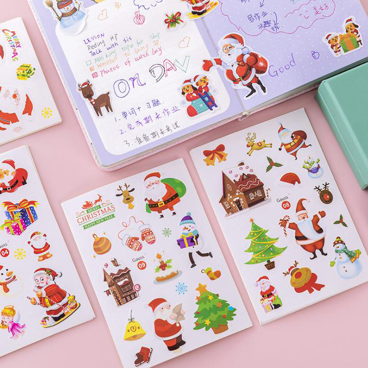 🎅🎄สติกเกอร์ Sticker Merry christmas10x15ซม.📌เลือกลาย แผ่นละ 1 บาท✅พร้อมส่งOhwowshop สติ๊กเกอร์ christmas