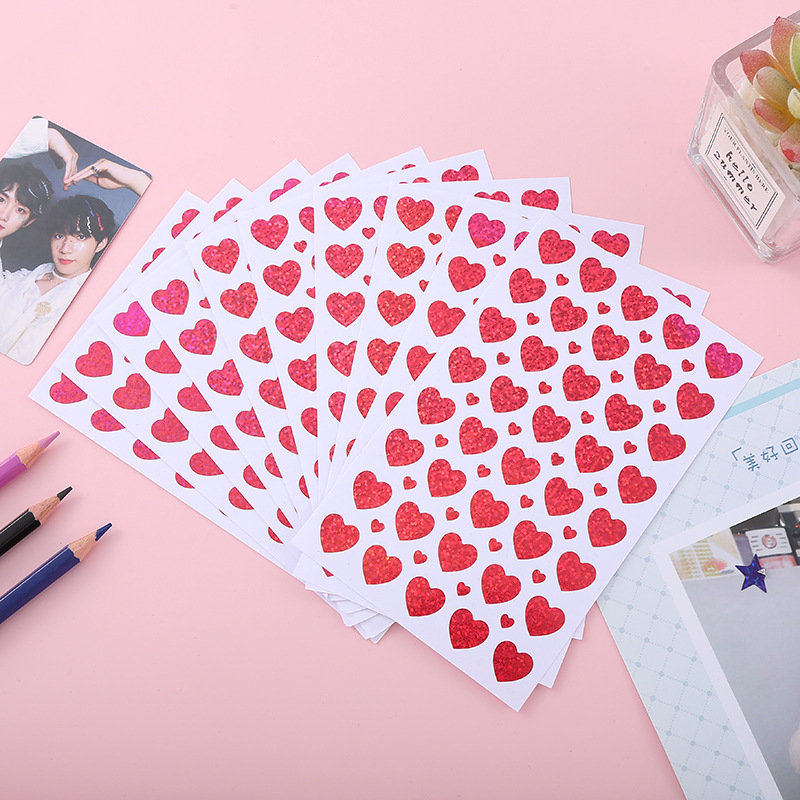 🌟1แพ็คมี 10แผ่น🩷สติกเกอร์🌟วิบวับ💛สติกเกอร์หัวใจ📌เลือกแบบ✔️พร้อมส่งในไทย sticker DIY ของปัจฉิม วาเลนไทน์