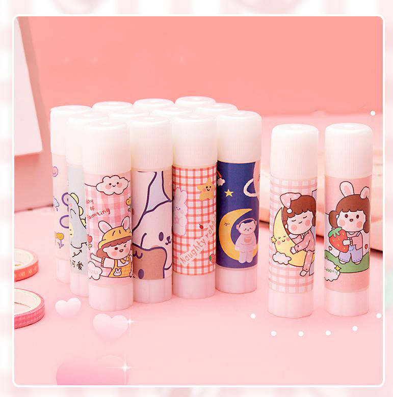 🌈กาวแข็งลายการ์ตูน🌈ปลอดสารพิษ ชิ้นละ 4 บาท ✔️พร้อมส่ง (🎲คละลาย) Ohwowshop กาว เครื่องเขียน