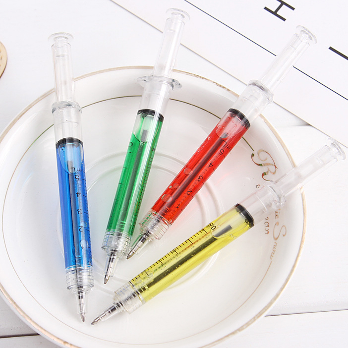 🌈ปากการูปทรงเข็มฉีดยา🌈 ลูกลื่นไส้สีน้ำเงิน 🎲สุ่มสี✔️พร้อมส่งในไทย ของขวัญ ของชำร่วย ปากกา ลูกลื่น