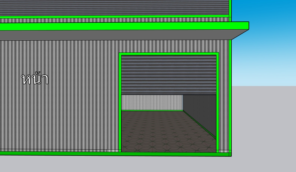 แบบก่อสร้างโกดังเก็บไม้ ออฟฟิศ และบ้านพักคนงานขนาดHW-H (23 x 18 x 7.9)