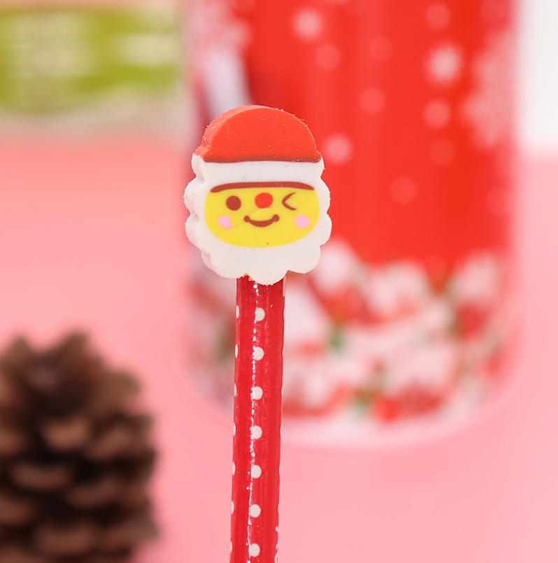 ⭐🎄ดินสอ🎄⭐HB หัวยางลบคริสต์มาส📌คละลาย เครื่องเขียน HB โรงเรียน นักเรียน สินค้า ราคาถูก