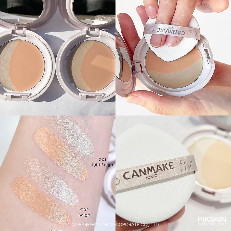 Canmake Luminous Luna Pact 8.6 g. #G01 Light Beige สำหรับผิวขาว