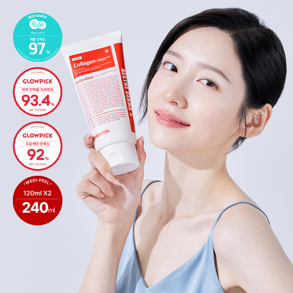 MEDI-PEEL Red Lacto Collagen Clear 2.0 AHA + BHA Cleansing Foam 300 ml.