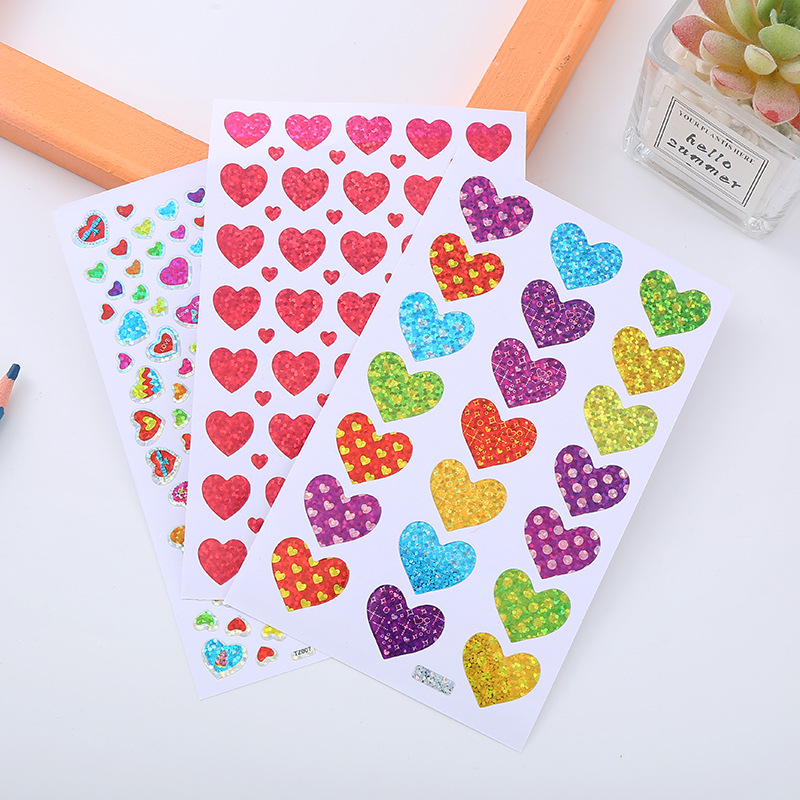 🌟1แพ็คมี 10แผ่น🩷สติกเกอร์🌟วิบวับ💛สติกเกอร์หัวใจ📌เลือกแบบ✔️พร้อมส่งในไทย sticker DIY ของปัจฉิม วาเลนไทน์