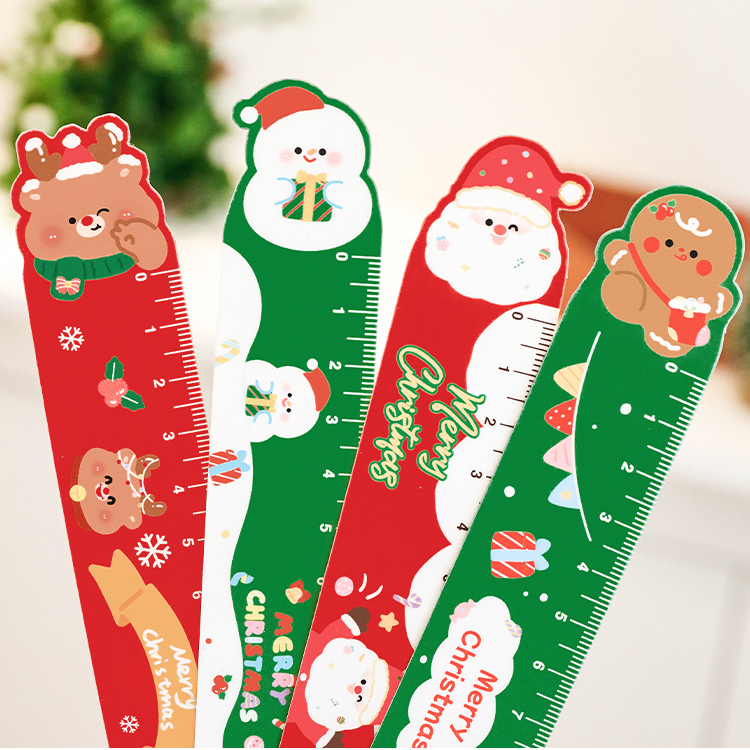 🎄ไม้บรรทัดแม่เหล็ก🎅✨คริสต์มาสหลากสี 15ซม.✔️คละลาย ไม้บรรทัด แม่เหล็ก เครื่องเขียน