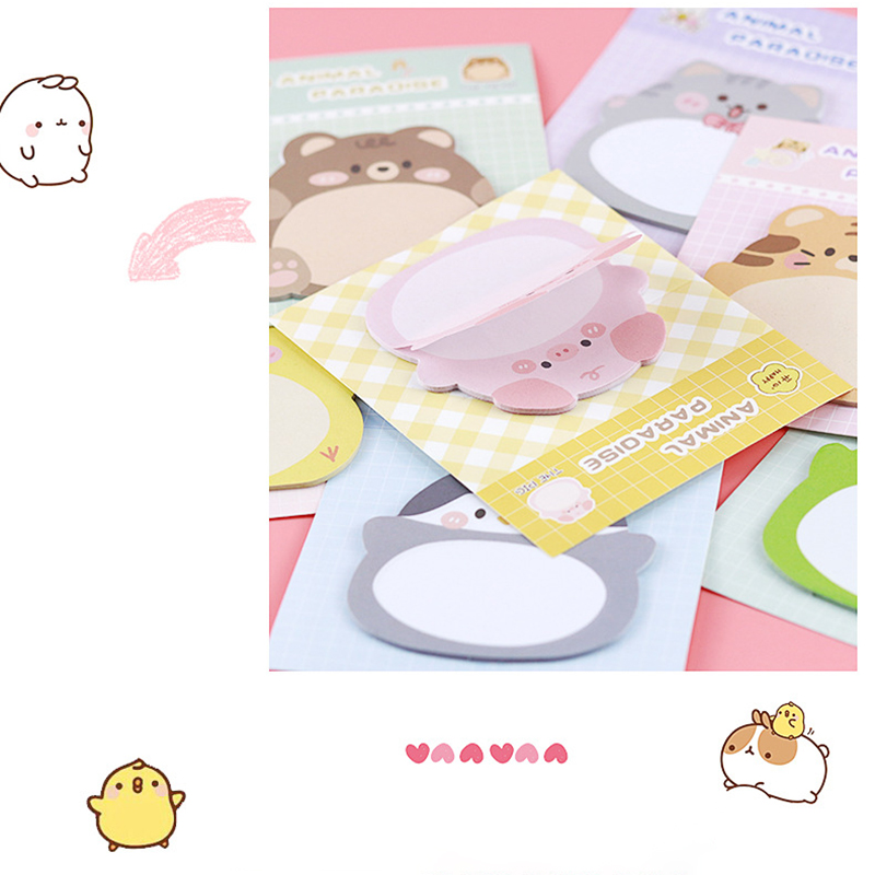 🌈กระดาษบันทึกข้อความ🌈Sticky Note Lovely Animal 8x10cm 20แผ่น📌เลือกลาย ราคา 4 บาท✔️พร้อมส่ง Ohwowshop เครื่องเขียน โพสอิท สวยงาม ข้อความ