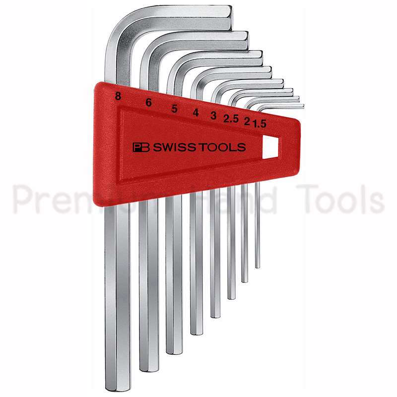 PB Swiss Tools PB 210 H-8 ประแจหกเหลี่ยมชุด หัวตัด สั้น เบอร์ 1.5-8 มิล 8 ตัวชุด