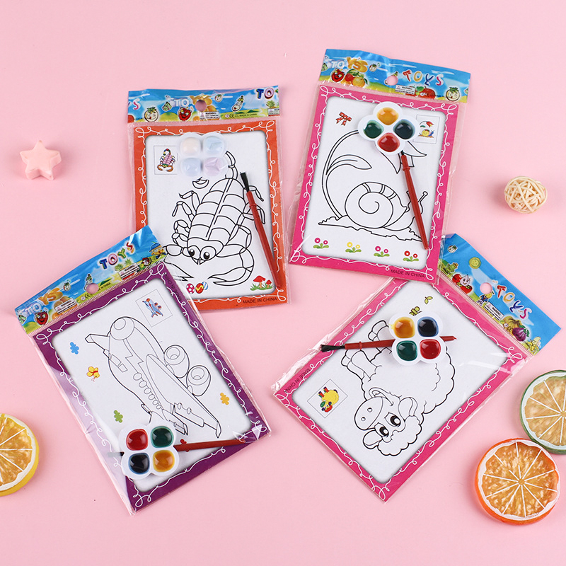 🌈🎄แผ่นภาพระบายสี 2 ด้าน🎄🌈เสริมทักษะ พร้อมถาดสี 9x12cm📌สินค้าสุ่มคละลาย ราคาะ 4 บาท✔️พร้อมส่ง Ohwowshop ของเล่น วาดภาพ งานศิลปะ