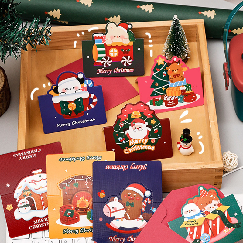 🎄⭐การ์ดอวยพร🎄🎉Merry Mhristmas 11.8x10.5cm ✉มีซองจดหมาย✉ 📌สินค้าเลือกลาย ราคา 4 บาท/ชิ้น✔️พร้อมส่ง Ohwowshop Merry christmas การ์ดอวยพร
