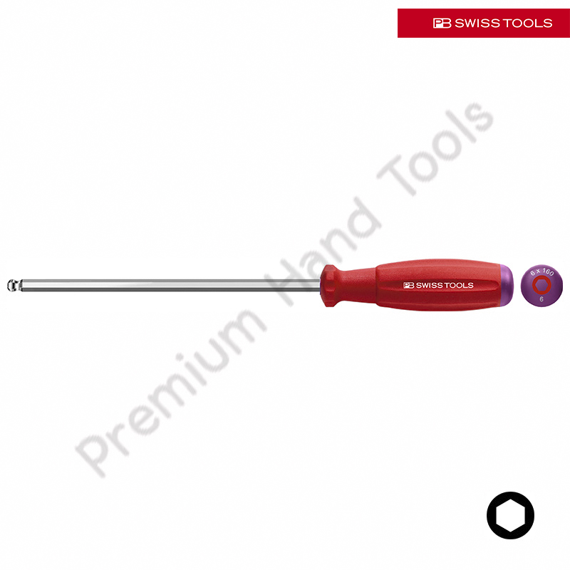 ไขควง PB Swiss Tools รุ่น PB 8206.S ปากหกเหลี่ยม หัวบอล ด้ามยางกันไฟ ขันได้ 30 องศา