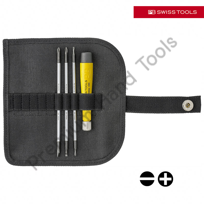 ไขควงชุดเล็ก PB Swiss Tools รุ่น PB 1110 ESD ปากแบน/แฉก ด้ามกันไฟฟ้าสถิตย์ (4 ตัว/ชุด 6 หัวไขควง)